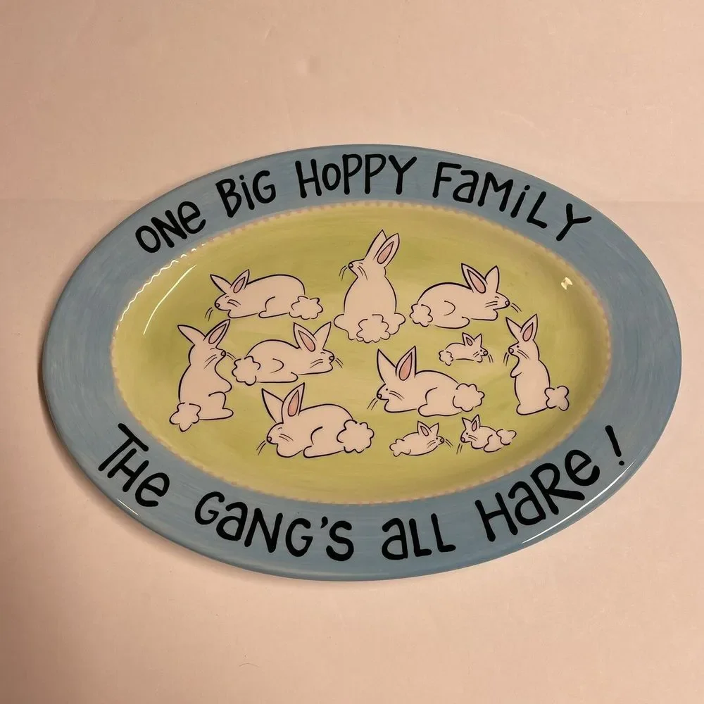 Bunny Rabbit Plate One‎ Big Hoppy Family Easter By Lorrie Veasey